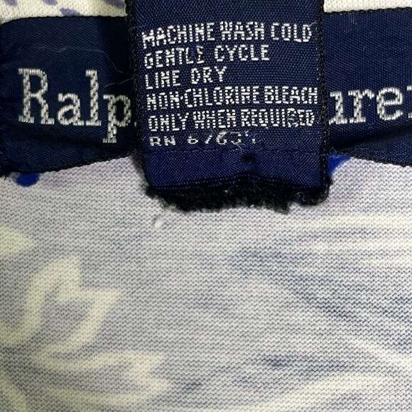 Vintage Ralph Lauren Lot of 2 Pocket Tee Size M 100% Cotton Floral Pink Purple - Picture 12 of 12